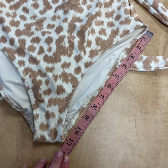 NWT Aerie Leopard LONG Full Coverage Wrap Top One Piece Swimsuit Sz M Long - Picture 11 of 14